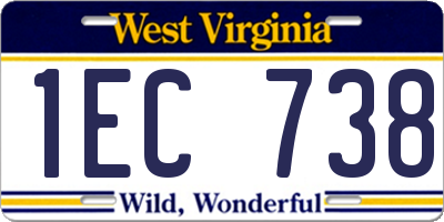 WV license plate 1EC738