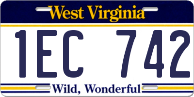 WV license plate 1EC742