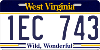 WV license plate 1EC743