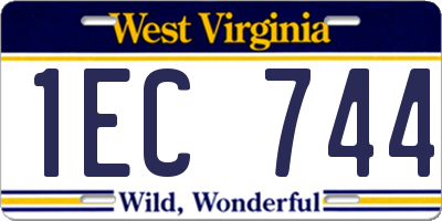 WV license plate 1EC744