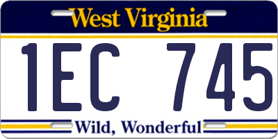 WV license plate 1EC745