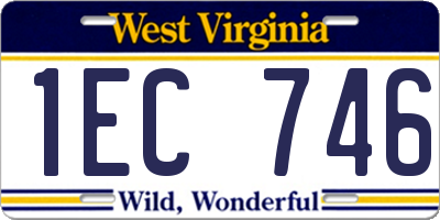 WV license plate 1EC746