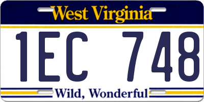 WV license plate 1EC748
