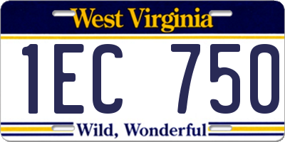 WV license plate 1EC750