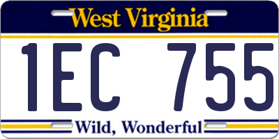 WV license plate 1EC755