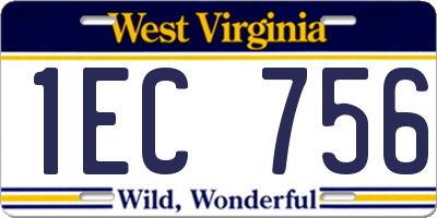 WV license plate 1EC756