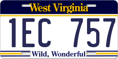WV license plate 1EC757