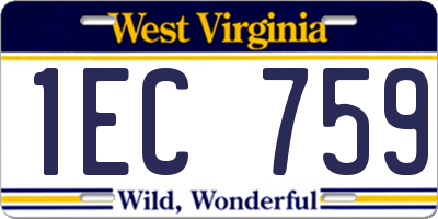 WV license plate 1EC759