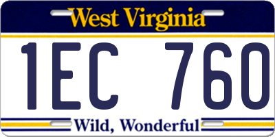 WV license plate 1EC760