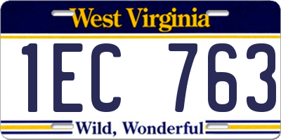WV license plate 1EC763