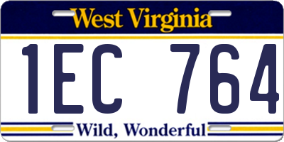 WV license plate 1EC764