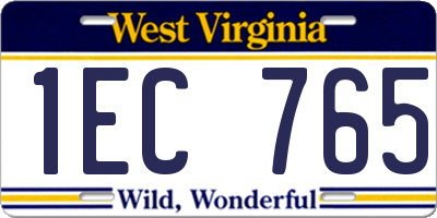 WV license plate 1EC765