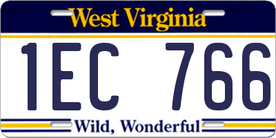 WV license plate 1EC766