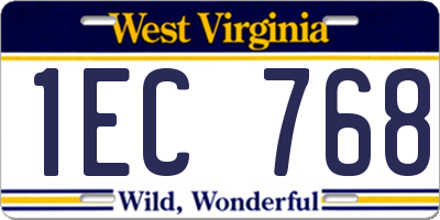 WV license plate 1EC768