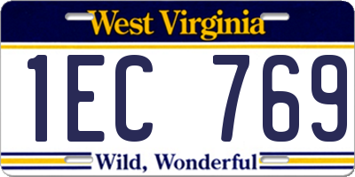 WV license plate 1EC769