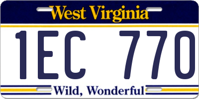 WV license plate 1EC770