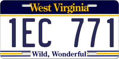 WV license plate 1EC771