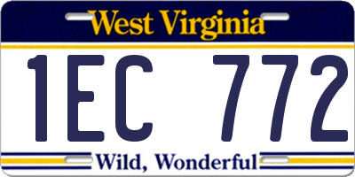 WV license plate 1EC772