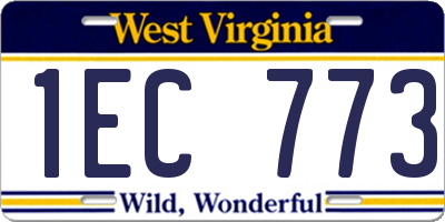 WV license plate 1EC773
