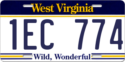 WV license plate 1EC774