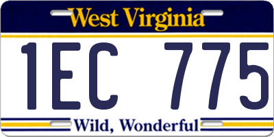 WV license plate 1EC775