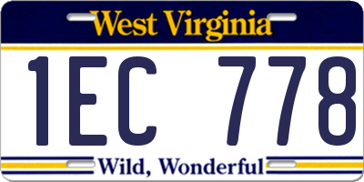 WV license plate 1EC778