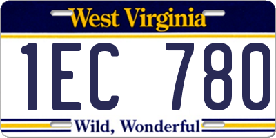 WV license plate 1EC780