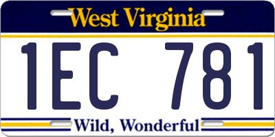 WV license plate 1EC781
