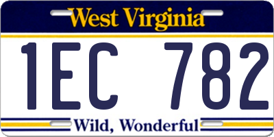WV license plate 1EC782