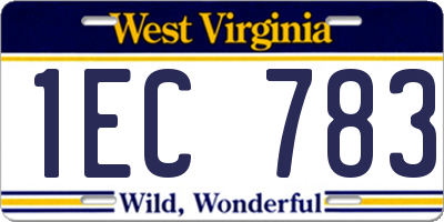 WV license plate 1EC783