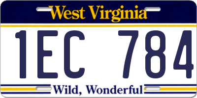 WV license plate 1EC784