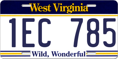 WV license plate 1EC785