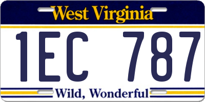 WV license plate 1EC787