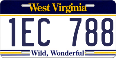 WV license plate 1EC788