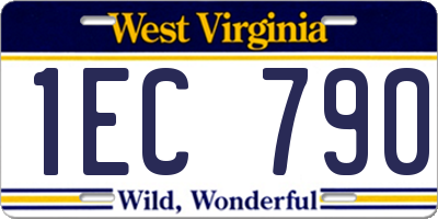WV license plate 1EC790