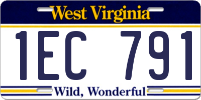 WV license plate 1EC791