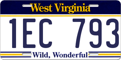 WV license plate 1EC793