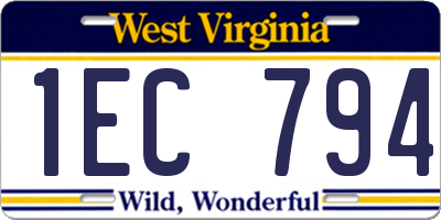 WV license plate 1EC794