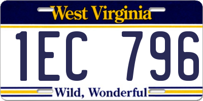 WV license plate 1EC796