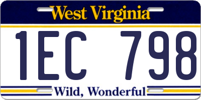 WV license plate 1EC798