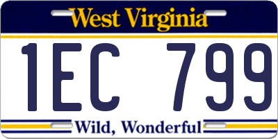 WV license plate 1EC799
