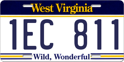 WV license plate 1EC811