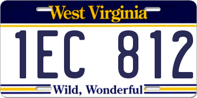 WV license plate 1EC812