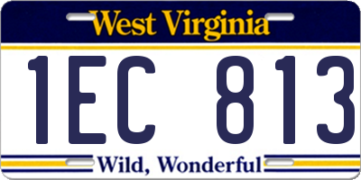 WV license plate 1EC813