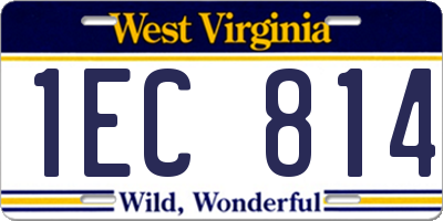 WV license plate 1EC814