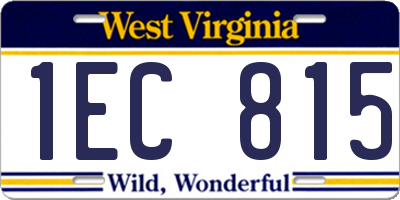 WV license plate 1EC815