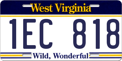 WV license plate 1EC818