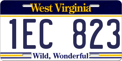 WV license plate 1EC823