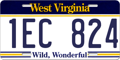 WV license plate 1EC824