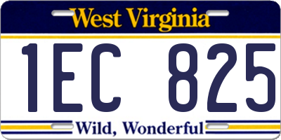 WV license plate 1EC825